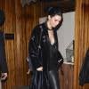 Kendall Jenner steps out after a night at The Nice Guy in West Hollywood, Los Angeles, CA, USA on December 20, 2015. The reality star-turned model looked stylish in a blue velvet coat over a black top, black leather leggings and matching high heels. Photo by GSI/ABACAPRESS.COM21/12/2015 - Los Angeles