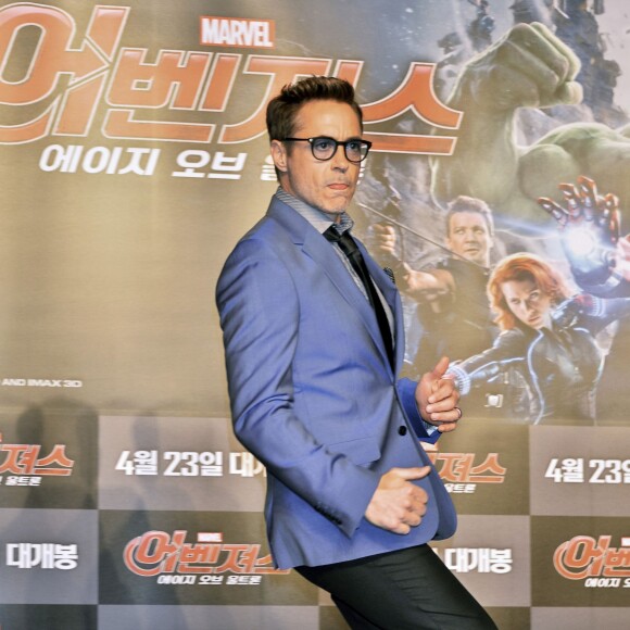 Robert Downey JR en promotion pour la sortie du film " The Avengers 2 " à Séoul Le 17 avril 2015