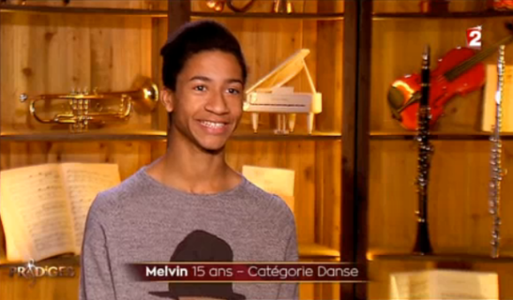 Le jeune Melvin, 15 ans, dans Prodiges sur France 2, le samedi 26 décembre 2015.
