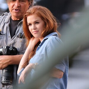 Jake Gyllenhaal et Isla Fisher sur le tournage de 'Nocturnal Animals' à Pasadena, le 20 octobre 2015 © CPA/Bestimage