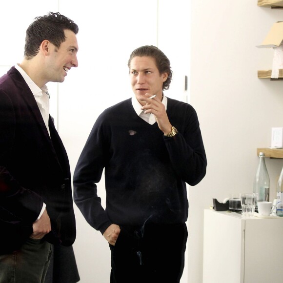 Heidi Klum et son compagnon Vito Schnabel - Vernissage de la galerie d'art de Vito Schnabel à Saint-Moritz en Suisse le 28 décembre 2015