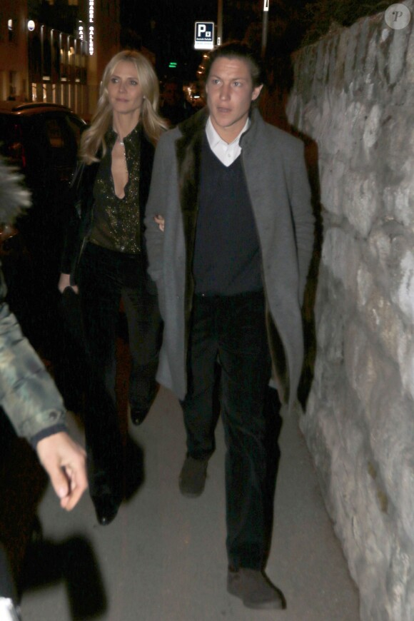 Heidi Klum et son compagnon Vito Schnabel - Vernissage de la galerie d'art de Vito Schnabel à Saint-Moritz en Suisse le 28 décembre 2015