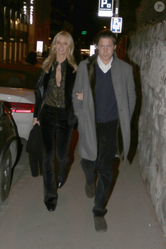 Heidi Klum et son compagnon Vito Schnabel - Vernissage de la galerie d'art de Vito Schnabel à Saint-Moritz en Suisse le 28 décembre 2015
