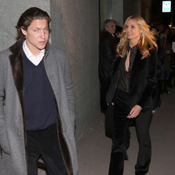 Heidi Klum et son compagnon Vito Schnabel - Vernissage de la galerie d'art de Vito Schnabel à Saint-Moritz en Suisse le 28 décembre 2015