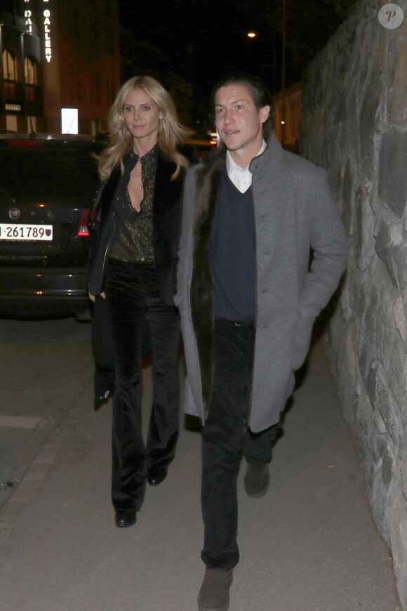 Heidi Klum et son compagnon Vito Schnabel - Vernissage de la galerie d'art de Vito Schnabel à Saint-Moritz en Suisse le 28 décembre 2015