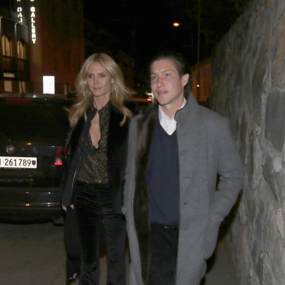 Heidi Klum et son compagnon Vito Schnabel - Vernissage de la galerie d'art de Vito Schnabel à Saint-Moritz en Suisse le 28 décembre 2015