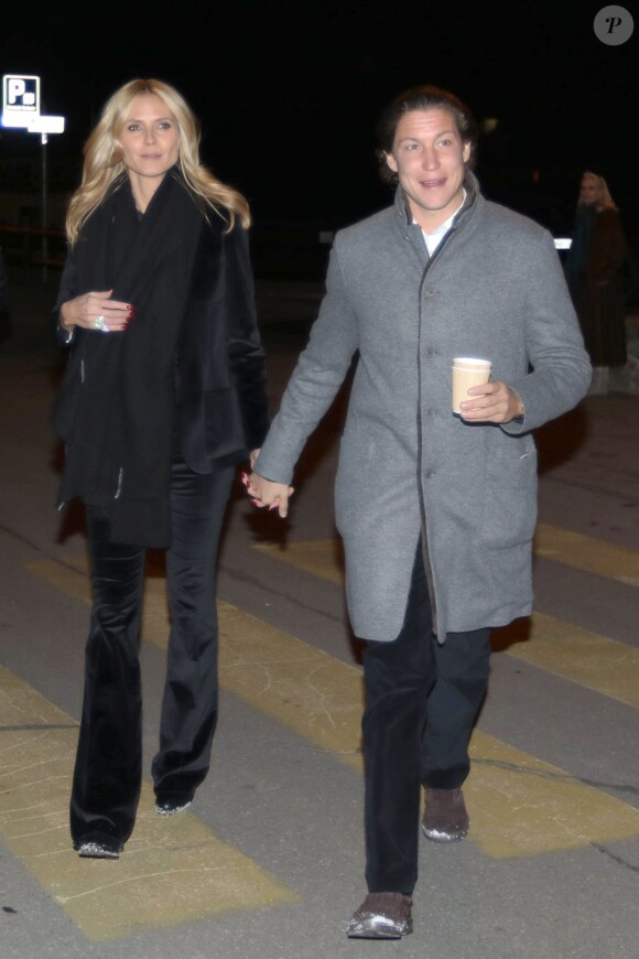 Heidi Klum et son compagnon Vito Schnabel - Vernissage de la galerie d'art de Vito Schnabel à Saint-Moritz en Suisse le 28 décembre 2015