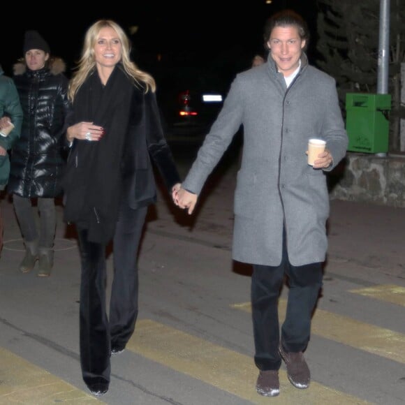 Heidi Klum et son compagnon Vito Schnabel - Vernissage de la galerie d'art de Vito Schnabel à Saint-Moritz en Suisse le 28 décembre 2015