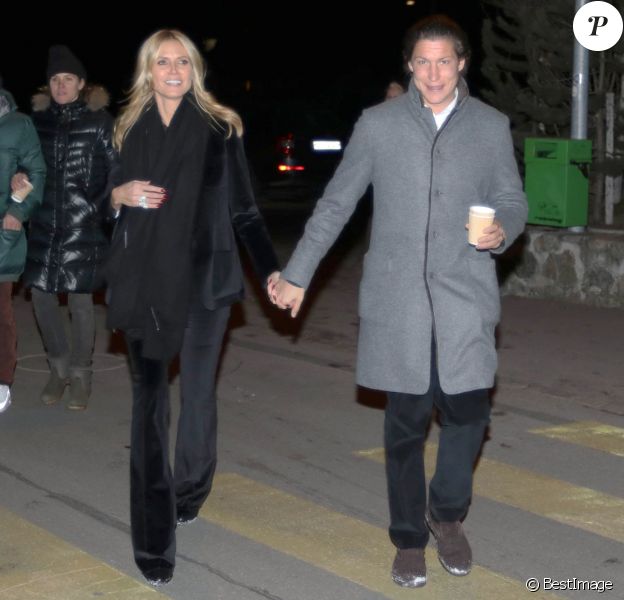 Heidi Klum et son compagnon Vito Schnabel - Vernissage de la galerie d'art de Vito Schnabel à Saint-Moritz en Suisse le 28 décembre 2015