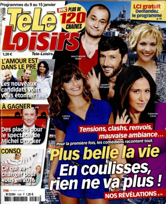 Magazine Télé-Loisirs en kiosques le 4 janvier 2016.