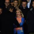 Nicolas Sarkozy, Margarita Louis-Dreyfus et Philipp Hildebrand lors de la renconte de Ligue 1 entre le Paris Saint-Germain et l'Olympique de Marseille, au Parc des Princes à Paris, le 4 octobre 2015