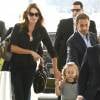 Nicolas Sarkozy, sa femme Carla Bruni-Sarkozy et leur fille Giulia Sarkozy quittent l'hôtel Four Seasons et arrivent à l'aéroport international Ezeiza à Buenos Aires en Argentine, le 30 août 2015 pour un retour sur Paris.
 