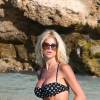 Victoria Silvstedt à Saint Barth' sur la plage de St Jean, le 4 janvier 2016