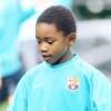 Kephren, le fils cadet de Lilian Thuram, à l'entraînement du FC Barcelone, le 30 octobre 2007 à Barcelone