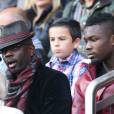 Lilian Thuram, ses fils Kephren et Marcus Thuram - People assistant au match de football de l'équipe du PSG (Paris-Saint Germain) contre l'équipe de Bordeaux au Parc des Princes à Paris le 25 octobre 2014.