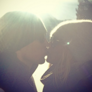 Heidi Klum et Vito Schnabel profitent de leur séjour en amoureux à Saint Moritz. Photo postée sur Instagram, le 5 janvier 2016.