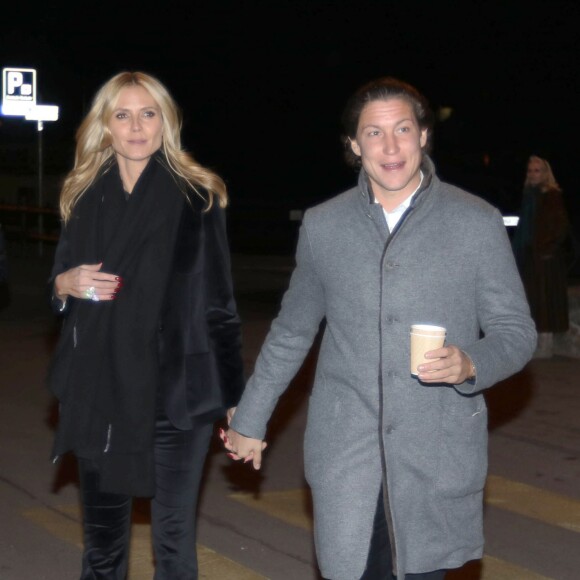 Heidi Klum et son compagnon Vito Schnabel - Vernissage de la galerie d'art de Vito Schnabel à Saint-Moritz en Suisse le 28 décembre 2015