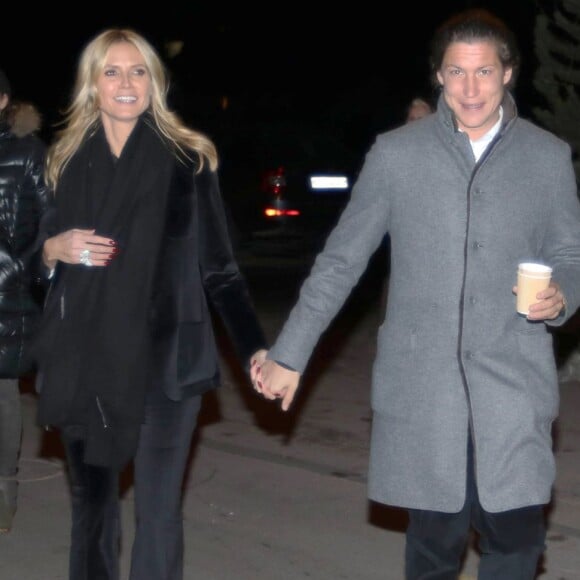 Heidi Klum et son compagnon Vito Schnabel - Vernissage de la galerie d'art de Vito Schnabel à Saint-Moritz en Suisse le 28 décembre 2015