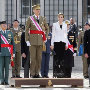 Le roi Felipe VI d'Espagne présidait, avec la reine Letizia, la Pâque militaire au palais du Pardo à Madrid le 6 janvier 2016. Leur entrée officielle dans la nouvelle année.