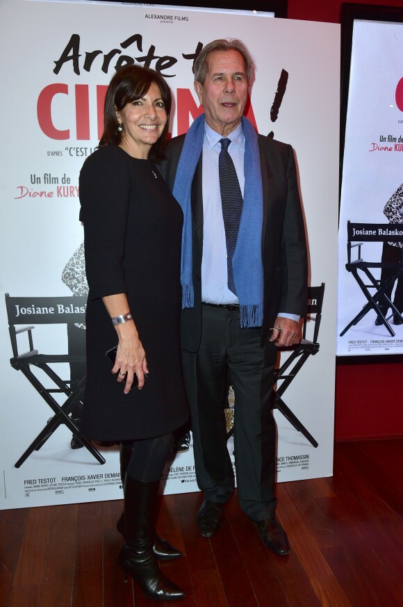 Anne Hidalgo et Jean-Louis Debré - Avant-première du film "Arrête ton cinéma !" au cinéma Publicis des Champs-Elysées à Paris le 6 janvier 2016. © Giancarlo Gorassini/Bestimage