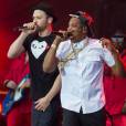 Jay-Z et Justin Timberlake en concert lors du festival Wireless a Londres, le 14 juillet 2013.