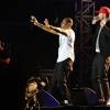 Jay-Z et Justin Timberlake en concert lors du festival Wireless a Londres, le 14 juillet 2013.