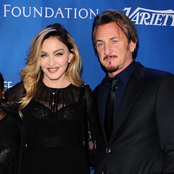 Madonna et Sean Penn - Gala de la fondation de l'acteur pour Haïti, J/P Haitian Relief Organization, à Los Angeles le 9 janvier 2016.