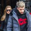 Zayn Malik et sa compagne Gigi Hadid quittent l'hotel Bowery à New York City le 8 janvier 2016.