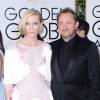 Cate Blanchett et Andrew Upton sur le tapis rouge des Golden Globe Awards à Beverly Hills, Los Angeles, le 10 janvier 2016.