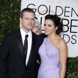 Matt Damon et sa femme Luciana Barroso - 73e cérémonie annuelle des Golden Globe Awards à Beverly Hills, le 10 janvier 2016.