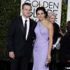 Matt Damon et sa femme Luciana Barroso - 73e cérémonie annuelle des Golden Globe Awards à Beverly Hills, le 10 janvier 2016.
