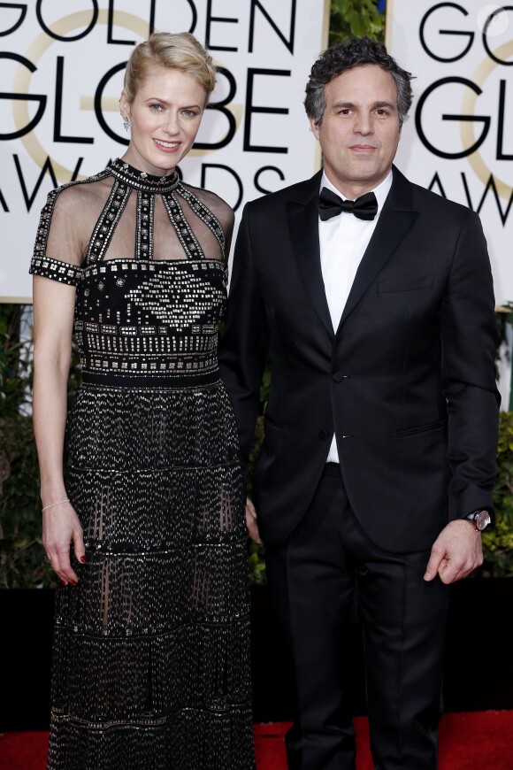 Mark Ruffalo et sa femme Sunrise Coigney - La 73ème cérémonie annuelle des Golden Globe Awards à Beverly Hills, le 10 janvier 2016.
