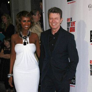 David Bowie et sa femme Iman au 5e Black Ball à New York le 13 novembre 2008