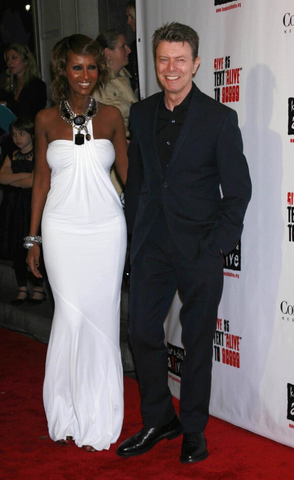David Bowie et sa femme Iman au 5e Black Ball à New York le 13 novembre 2008