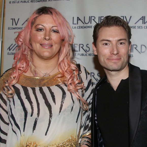 Loana Petrucciani et son compagnon Fred - Soirée des Lauriers TV Awards au Théâtre des Variétés à Paris, le 13 janvier 2016. © Denis Guigneboug/Bestimage