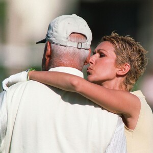 René Angélil et Céline Dion à Palm Springs, le 21 mars 2000 lors du Nabisco Championship