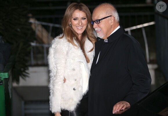 Céline Dion et René Angélil quittent leur hôtel pour se rendre sur le plateau de l'emission TV "Vivement Dimanche" à Paris le 13 novembre 2013