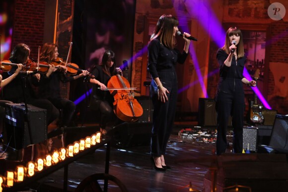 Exclusif - Le groupe Brigitte (Aurélie Saada et Sylvie Hoarau) - Enregistrement de l'émission "Du côté de chez Dave", le 9 décembre 2015. L'émission sera diffusée le 17 janvier sur France 3. ©CVS/Bestimage