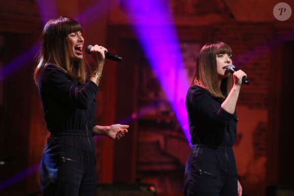 Exclusif - Le groupe Brigitte (Aurélie Saada et Sylvie Hoarau) - Enregistrement de l'émission "Du côté de chez Dave", le 9 décembre 2015. L'émission sera diffusée le 17 janvier sur France 3. ©CVS/Bestimage