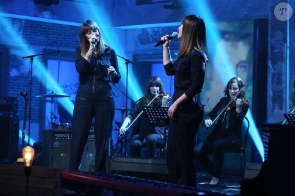 Exclusif - Le groupe Brigitte (Aurélie Saada et Sylvie Hoarau) - Enregistrement de l'émission "Du côté de chez Dave", le 9 décembre 2015. L'émission sera diffusée le 17 janvier sur France 3. ©CVS/Bestimage