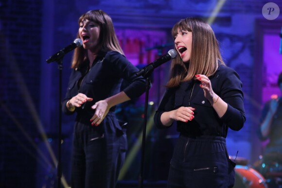 Exclusif - Le groupe Brigitte (Aurélie Saada et Sylvie Hoarau) - Enregistrement de l'émission "Du côté de chez Dave", le 9 décembre 2015. L'émission sera diffusée le 17 janvier sur France 3. ©CVS/Bestimage