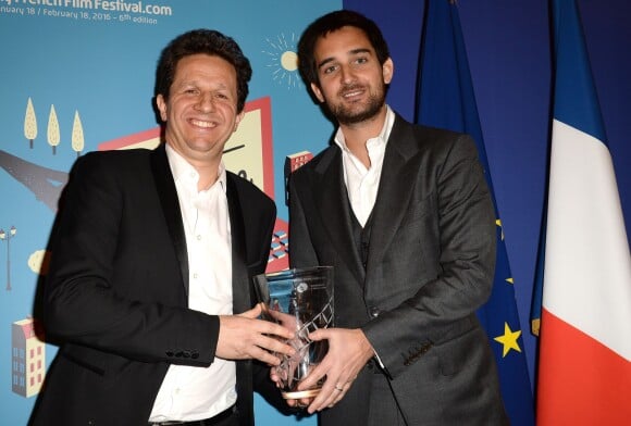 Aton Soumache et Dimitri Rassam (lauréat du premier "French Cinéma Award) - Remise du premier prix "French Cinema Award" au Quai dOrsay à Paris le 15 janvier 2016
