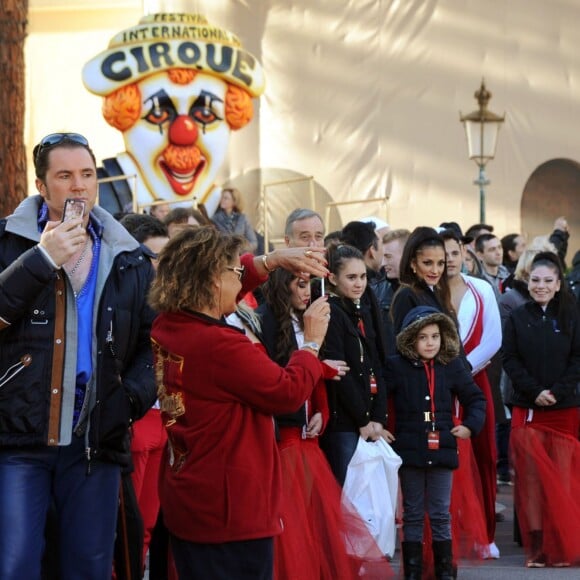 La princesse Stéphanie de Monaco participe à l'Open Air Circus Show à Monaco le 16 janvier 2016. Pour la 40e édition du Festival International du Cirque de Monte Carlo, une Parade a traversé la Principauté en partant du chapiteau Fontvieille pour terminer Place du Palais. Pendant plus d'une heure et demie une partie des artistes a offert au public venu en nombre, un aperçu du spectacle qui se déroule en principauté jusqu'au 24 janvier. © Bruno Bebert / Bestimage