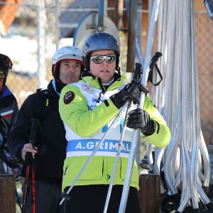 Le prince Albert II de Monaco a participé au World Stars Ski Event au profit de son association AS Star Team for Children le 16 janvier 2016 à Auron.