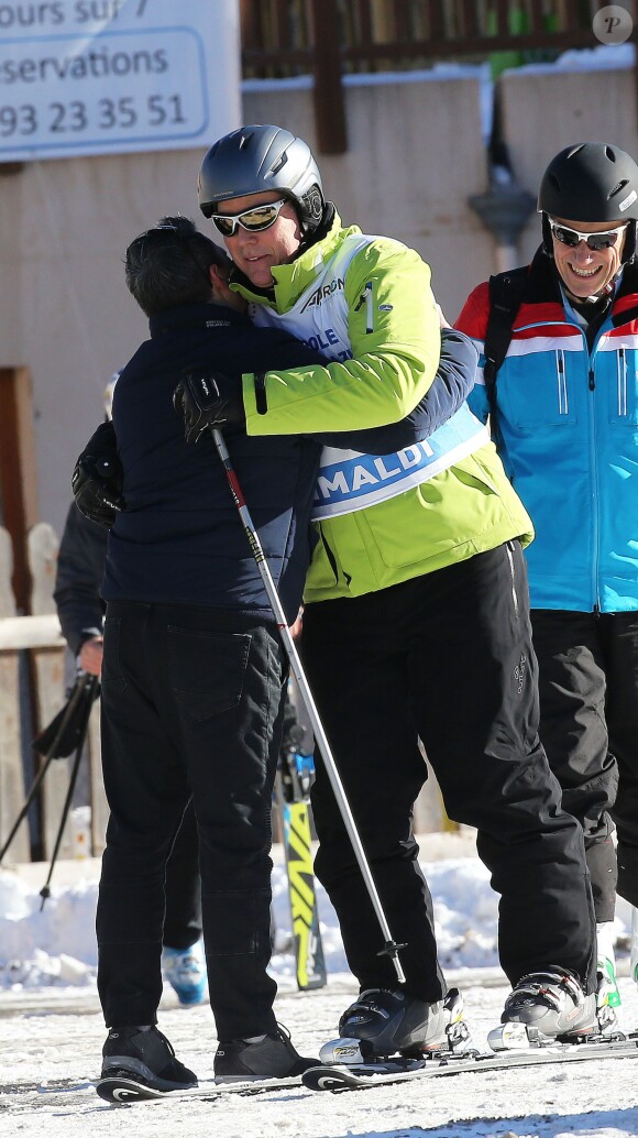 Le prince Albert II de Monaco a participé au World Stars Ski Event au profit de son association AS Star Team for Children le 16 janvier 2016 à Auron.