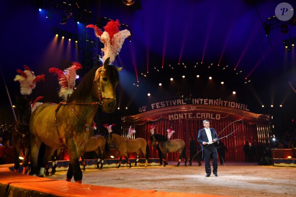Image de la 3e soirée du 40e Festival International du Cirque de Monte-Carlo, le 16 janvier 2016 au chapiteau de Fontvieille à Monaco. © Eric Mathon / Pool Monaco / Bestimage