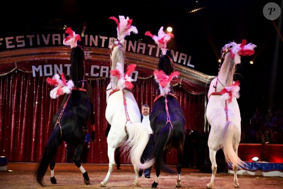 Image de la 3e soirée du 40e Festival International du Cirque de Monte-Carlo, le 16 janvier 2016 au chapiteau de Fontvieille à Monaco. © Eric Mathon / Pool Monaco / Bestimage