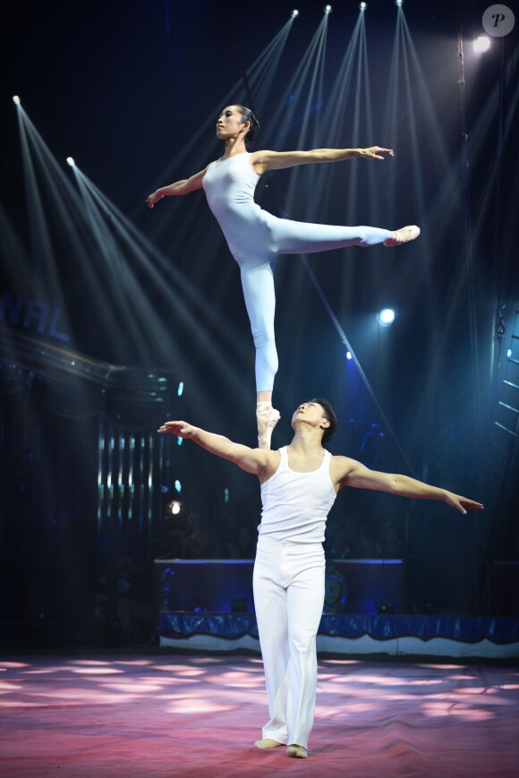 Image de la 3e soirée du 40e Festival International du Cirque de Monte-Carlo, le 16 janvier 2016 au chapiteau de Fontvieille à Monaco. © Eric Mathon / Pool Monaco / Bestimage