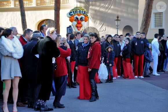La princesse Stéphanie de Monaco était ravie de pouvoir proposer au public l'Open Air Circus Show, une parade et une réprésentation de cirque gratuite dans la ville, à Monaco le 16 janvier 2016, pour fêter les 40 ans du Festival International du Cirque de Monte-Carlo. © Bruno Bebert / Bestimage
