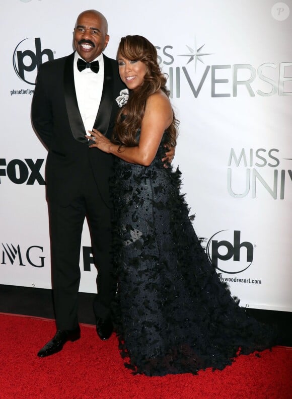 Steve Harvey et sa femme Marjorie - People à l'élection de Miss Univers au Planet Hollywood à Las Vegas. Le 20 décembre 2015